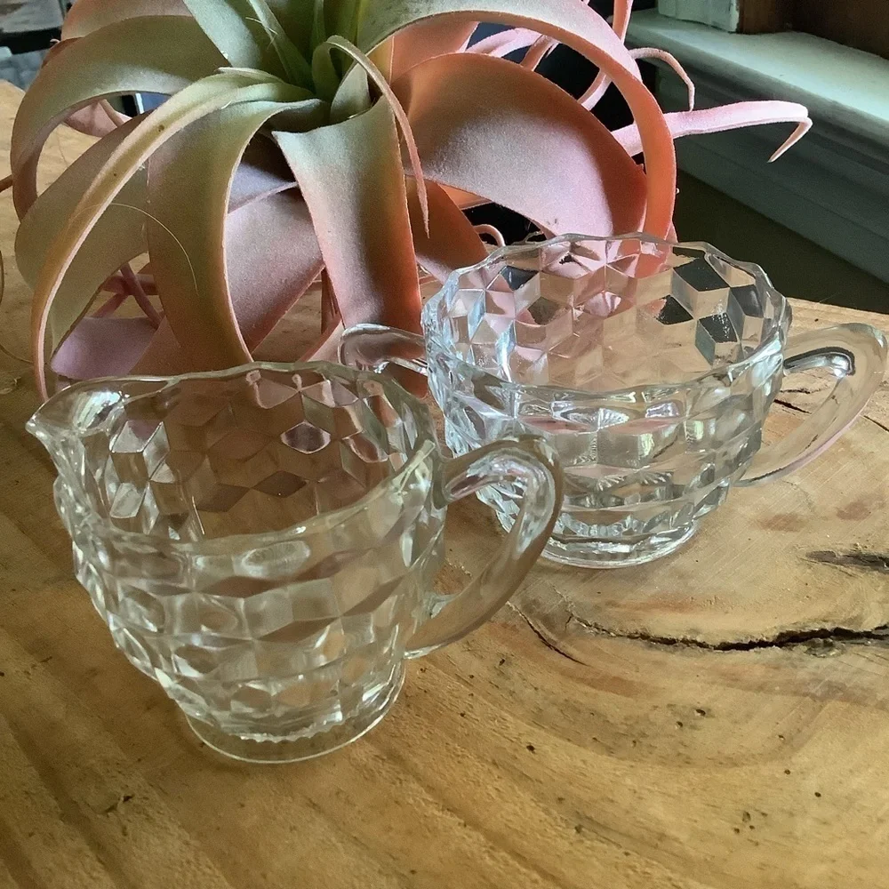 Vintage Fostoria Mini Cream Sugar Set